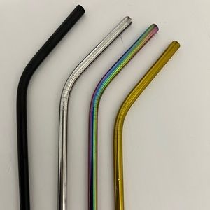 Set of 4 metal reusable straws